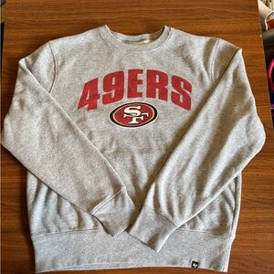 47 Brand Gray 49ers Crewneck Sweater